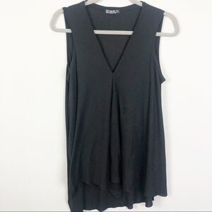 COTTON ON | Black Ribbed Layered Pleat Tank Top Women’s Size Large